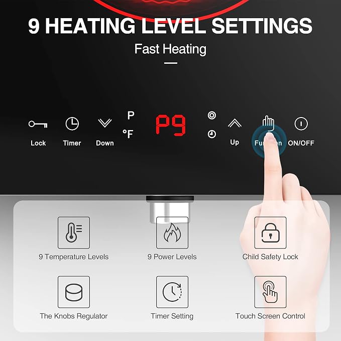 VBGK Electric Cooktop, 110V 2400W Electric Stove Top - Image 8