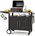 Outdoor Kitchen Storage Cabinet on Wheels, Grill Prep Table Kitchen Cabinets by JFHID