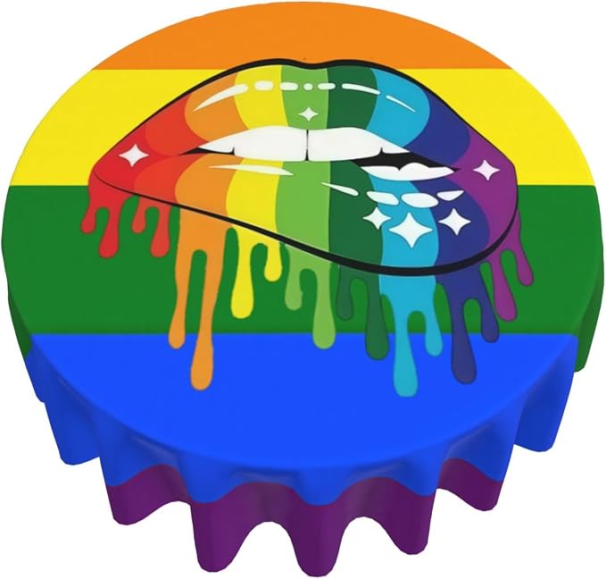 Homosexual Round Tablecloth Lesbian Rainbow by Unknown