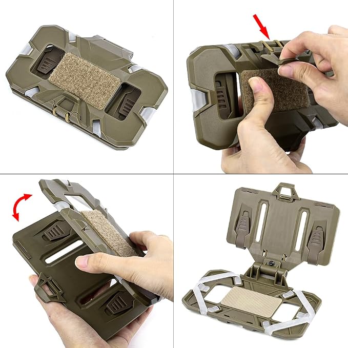Tactical Vest Folding Plate Carrier Phone Bracket Holder, Universal Chest Phone - Image 4