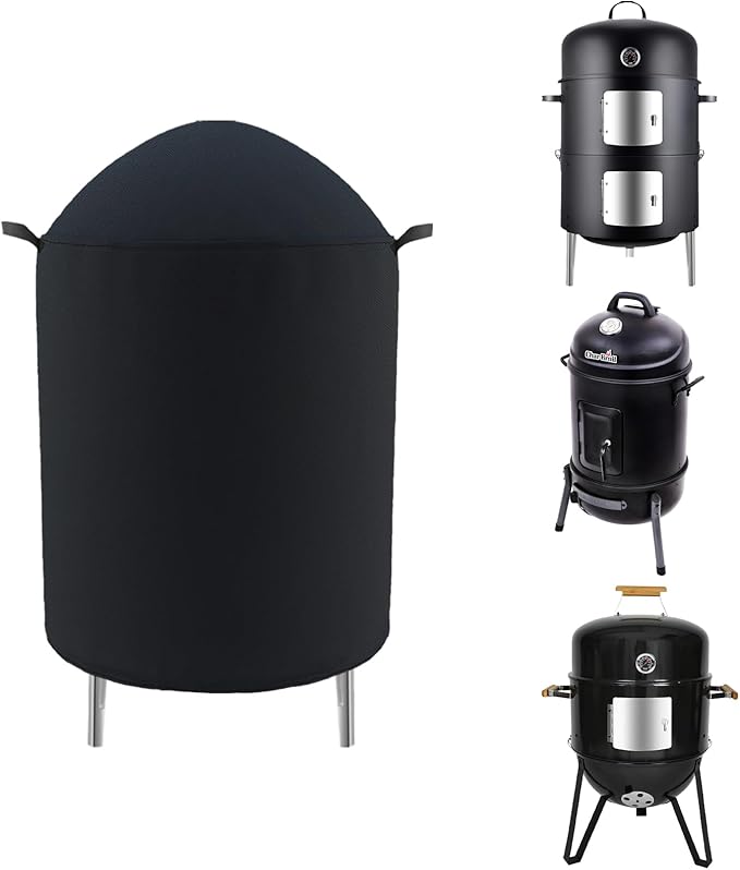 Outdoor Round Smoker Cover Fits Char-Broil 16" Bullet Smoker, Realcook 17" by CoverGeny