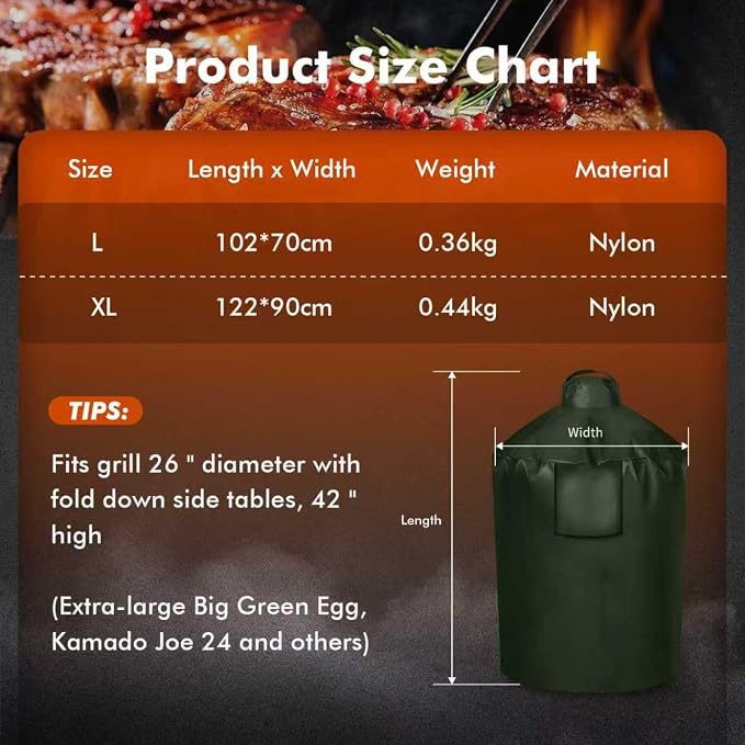 Grill Cover for Large Green Egg, Outdoor Cover - Image 3