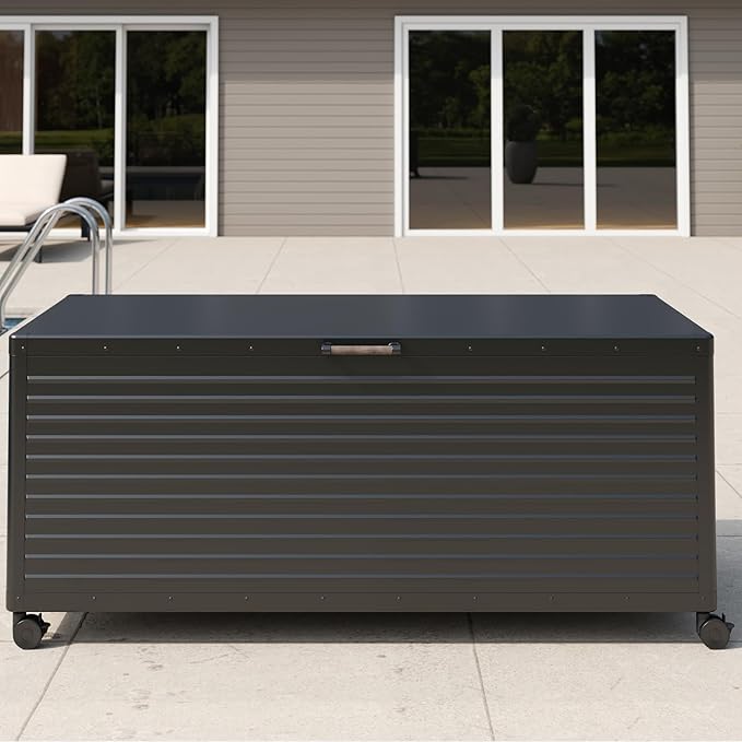MIRADOR 281 Gallon Outdoor Storage Box Waterproof, Metal Deck Box - Image 5