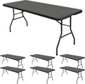 6 Pack Stretch Fabric Table Top Cap Cover, fits 6' Tables, Spandex Table Covers by REWOMC