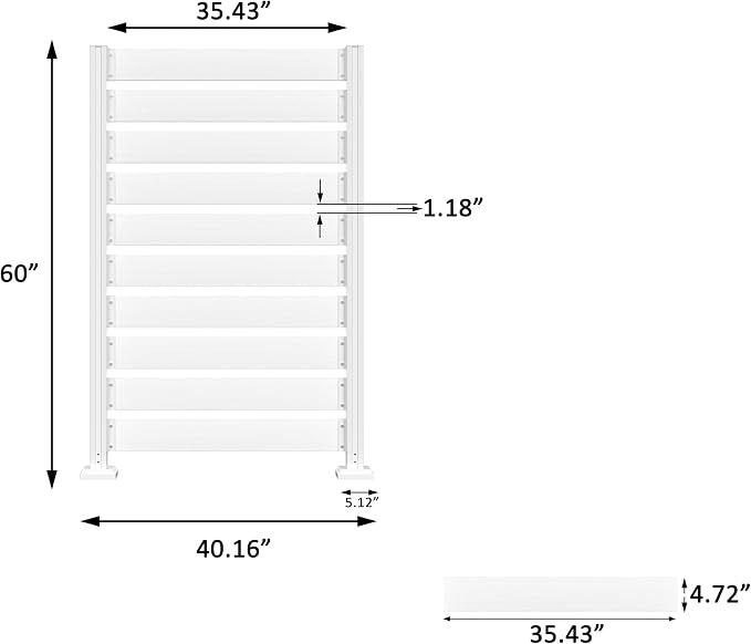 MUPATER 5ft × 3.3ft Wooden Privacy Screen, Easy No-Dig Installation, Two Setup - Image 2