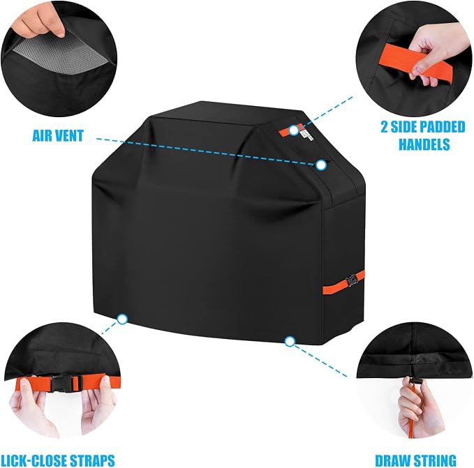 Grill Cover 600D Heavy Duty, Universal Fit Waterproof BBQ Grill Protector - Image 4