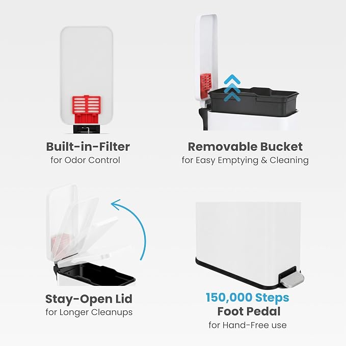 iTouchless 3 Gallon / 11.4 Liter Bathroom Trash Can - Image 3