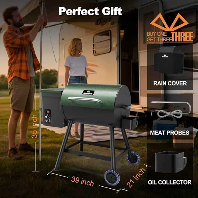 Electric Wood Pellet Grill 8 In 1 BBQ Grills - Image 7