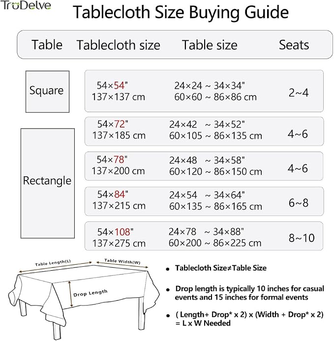 TruDelve Heavy Duty Vinyl Table Cloth Plastic Tablecloths - Image 7