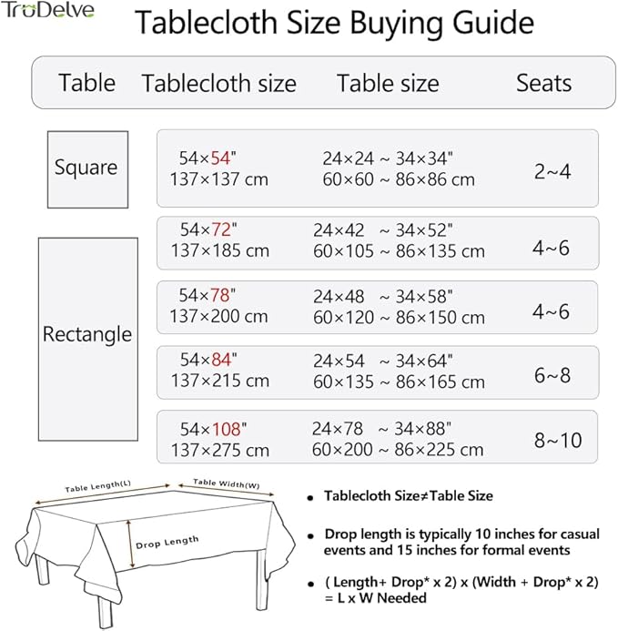 TruDelve Heavy Duty Vinyl Table Cloth Plastic Tablecloths - Image 7