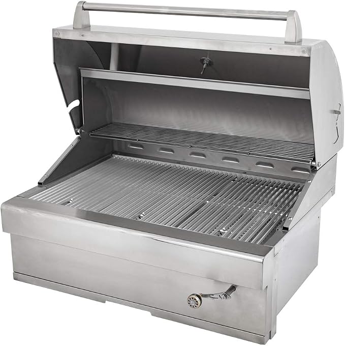 Turbo Charcoal 32 Inch Built-In Stainless Steel BBQ Grill - Image 3