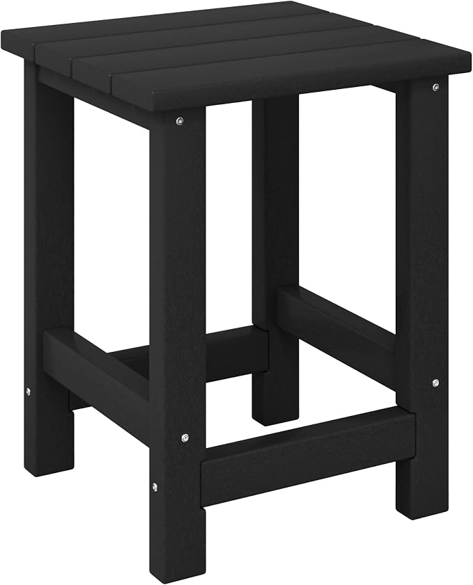 Costaelm Kids Outdoor Side Table, Small Patio HDPE Adirondack Square Table by Costaelm
