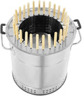Barbecue Charcoal Barrel Grill, 28 Skewers Portable Stainless Charcoal BBQ by mocuceom