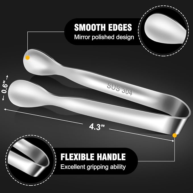 Mini Tongs For Serving Food，Set fo 12 Small Tongs For Appetizers，Small - Image 5
