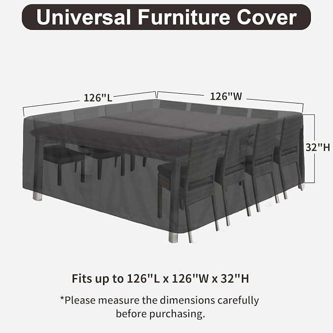 PureFit Patio Furniture Covers, Outdoor Table Furniture Cover Waterproof - Image 2