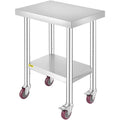 Mophorn 24x18x34 Inch Stainless Steel Work Table 3-Stage Adjustable Shelf by VEVOR