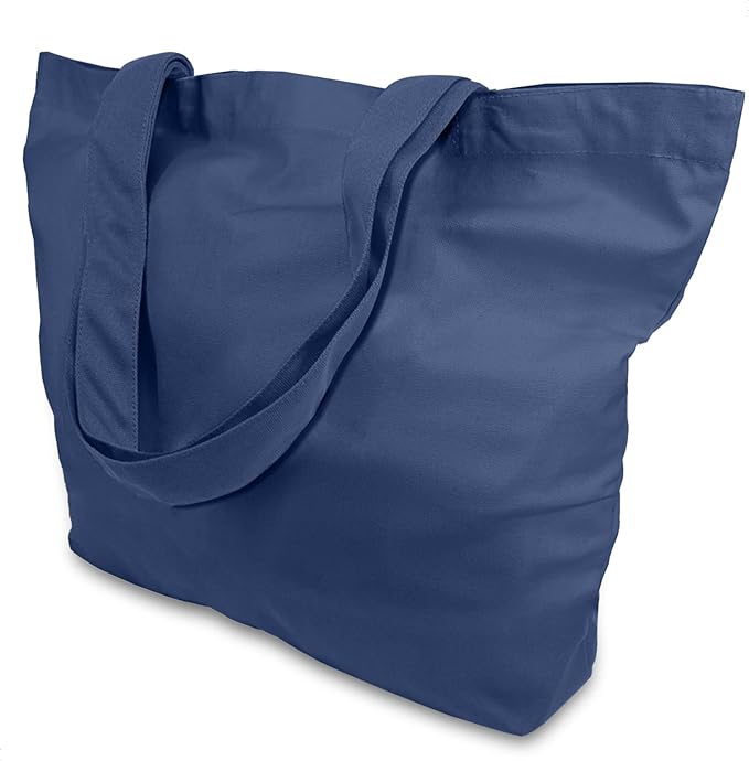 TOPDesign 3-Pack Super Strong Large 12oz Cotton Canvas Tote Bags, Reusable by TOPDesign