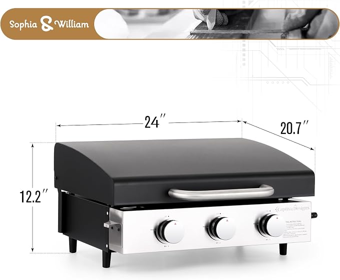 Sophia & William 22" Flat Top Grill - Image 7