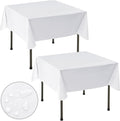 Nasitos 2 Pack Square Vinyl White Table Cloth 54x54 Inch-Vinyl Card Table Cloth by Nasitoshomedecor