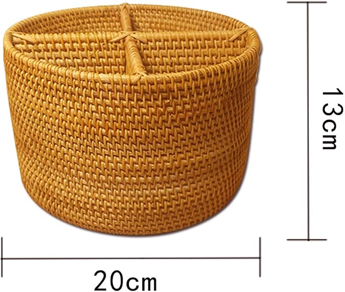 i-lan Natural Rattan 4 Compartments Storage Holder Cosmetics Organizer Utensil - Image 2