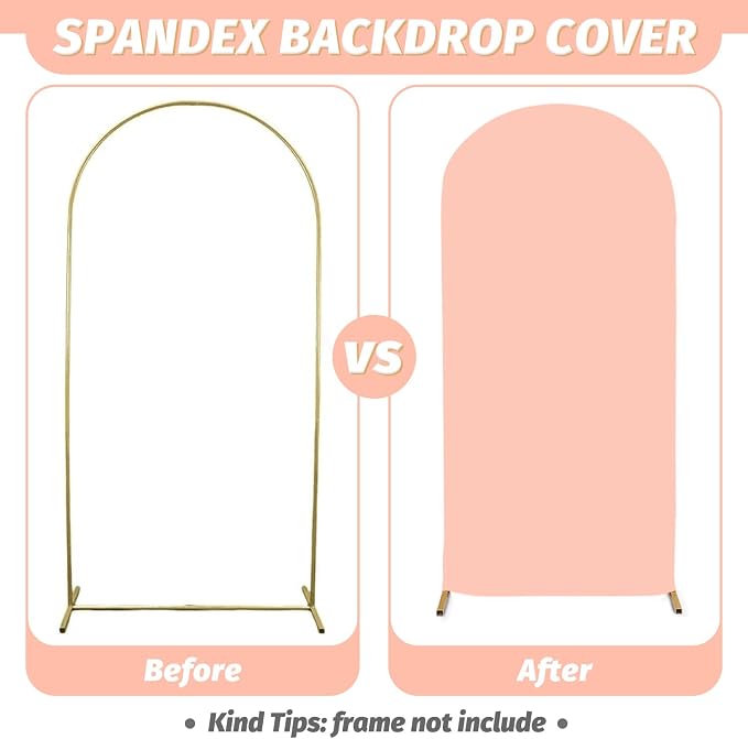 MODFUNS Wedding Arch Cover Set of 3 Dusty Rose Spandex Arches Cover 5ft 6ft 7ft - Image 2