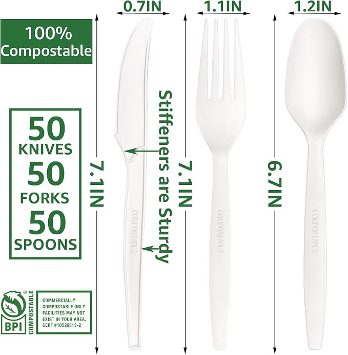 MISISIPI 150-Count Compostable Utensils Set - Image 3