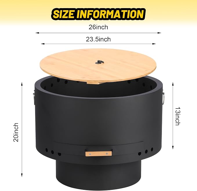GarveeLife 26 in Smokeless Fire Pit - Image 7