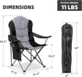 Folding Camping Chairs 2-Pack, Black and Gray, 400 lb Capacity