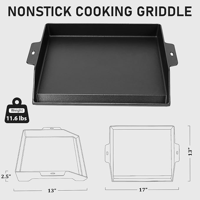 Utheer 17" x 13" Cast Iron Griddle - Image 2