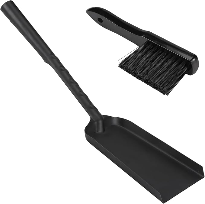 Aulock Heavy-Duty Metal Fireplace Ash Shovel and Brush Set, Upgraded Coal by Aulock