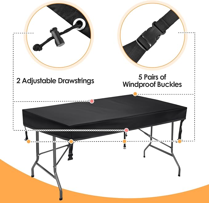 TOHONFOO Rectangular Folding Table Cover - Image 3