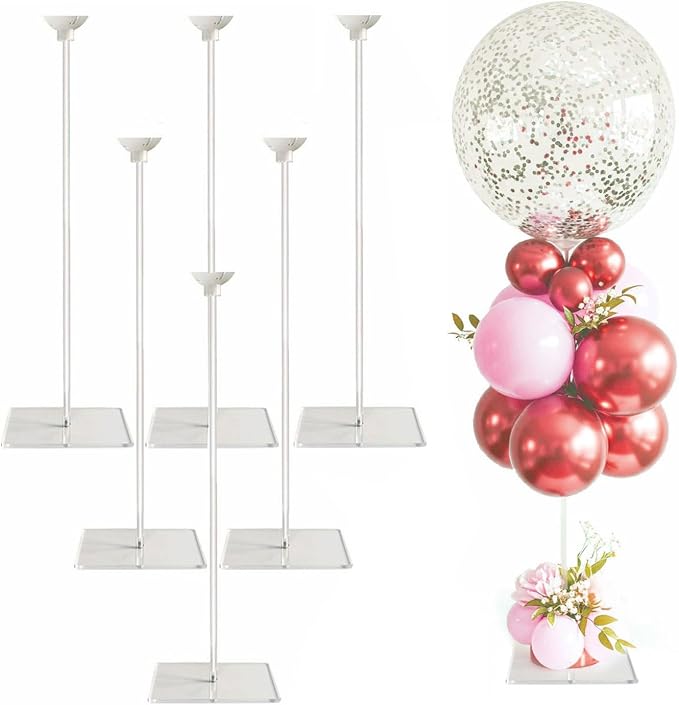 Reusable Acrylic Balloon Stand Kit – Heavy Duty Tabletop Display by lightsfever