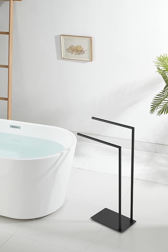 Stand Towel Rack for Bathroom Free Standing Double Towel Holders on Floor Bath - Image 4