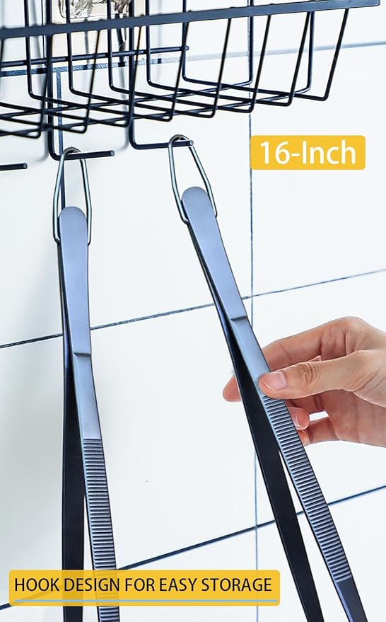 Tongs 16-Inch Stainless Steel 2-Pack in Navy Blue