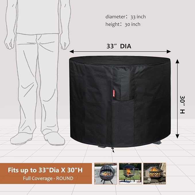 SheeChung Fire Pit Cover Round 33" Dx30 H - Image 2