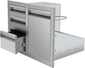 Outdoor Kitchen Drawer Combo, BBQ Access Trash Drawer Combo by OLIPIC