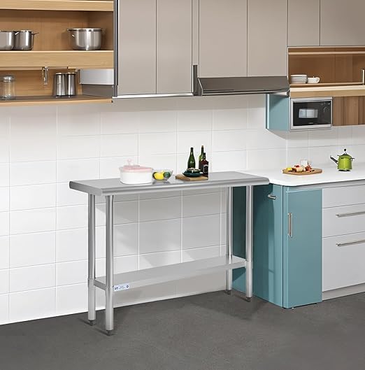 Hally Stainless Steel Table for Prep & Work 18 x 36 Inches, NSF Commercial - Image 2