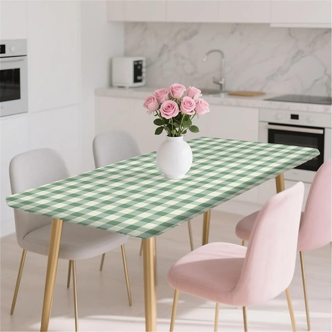 Rectangle Table Cloth Cover Waterproof Elastic Fitted Polyester Fitted - Image 7