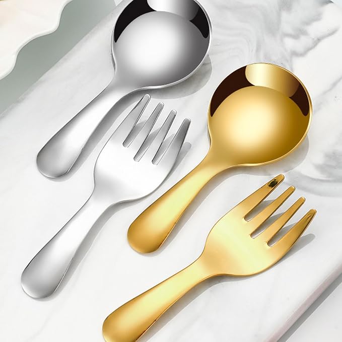 2 Pcs Portable Fork Spoon Tableware Portable Spoon and Fork Set Cutlery - Image 5