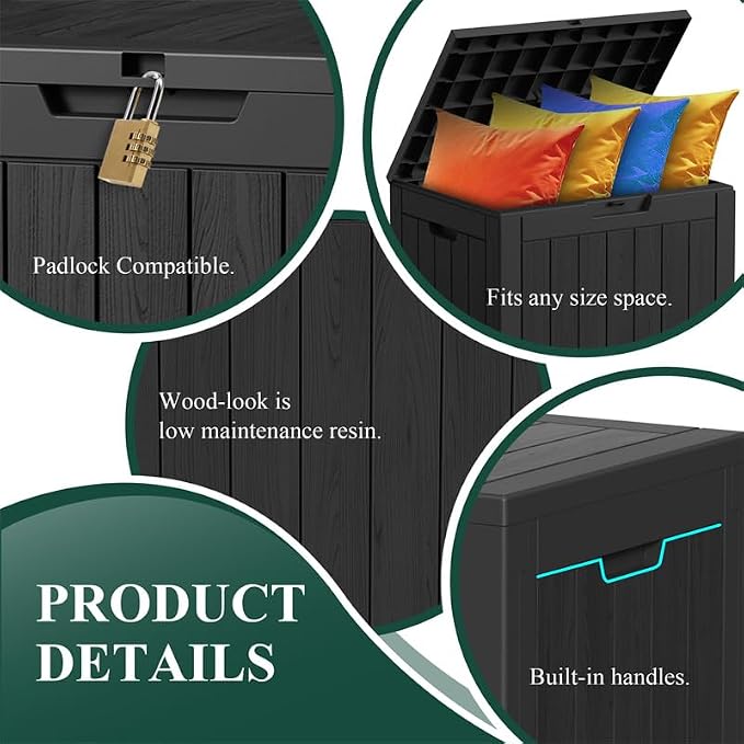 30 Gallon Outdoor Storage Box – Resin Deck Box - Image 6