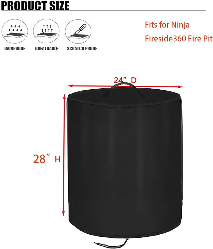 POMER Firepit Cover For NinJa Fireside360 Outdoor Heater, Water-Resistant - Image 2