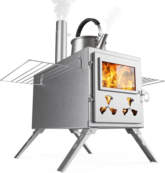 Hot Tent Wood Stove, Portable Camping Wood Burning Stove by Obqer