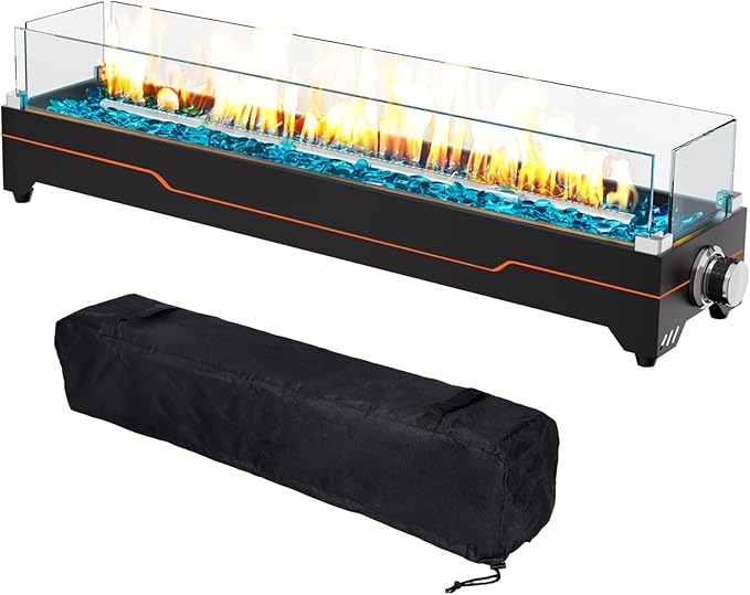 Tabletop Propane Fire Pit 36 Inch, 50000 BTU, Stainless Steel Outdoor Table Top by Grisun