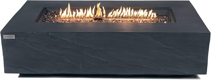 Elementi+ | Cape Town Gas Fire Pit Cast Concrete 56" Rectangular Fire Table - Image 4