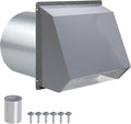 6 Inch Hooded Wall Vent with Screen and Damper, 6 Inch Exhaust Vent Cover Cap by JYINCPED