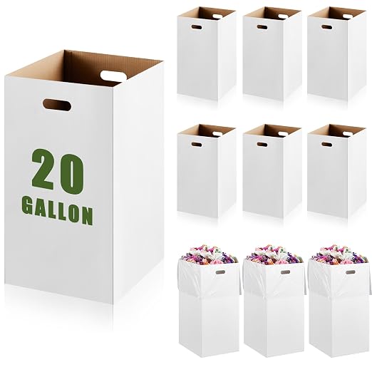 10 Pack 30 Gallon Recycling Bins Cardboard Trash Cans Disposable and Reusable by Kritkin