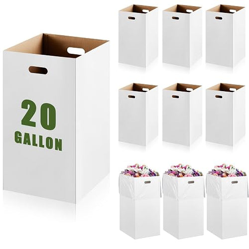10 Pack 30 Gallon Recycling Bins Cardboard Trash Cans Disposable and Reusable by Kritkin