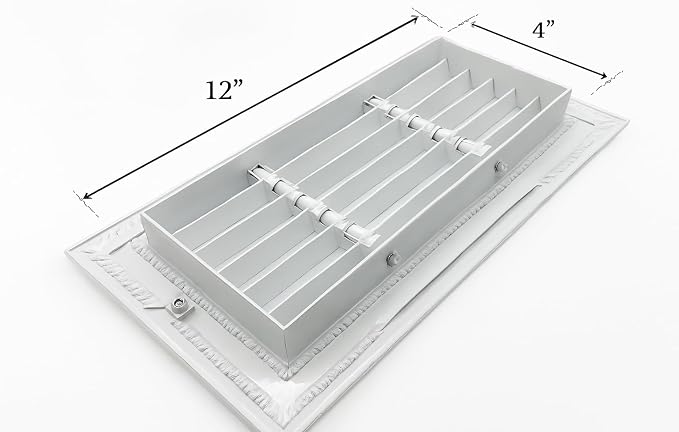 Aluminum Return Air Grille by Sierra Grates – 12" x 4" Duct Size, Linear Bar - Image 2