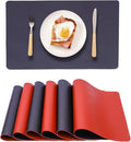 Faux Leather Placemats Set of 6, Reversible PU Placemat by Unknown