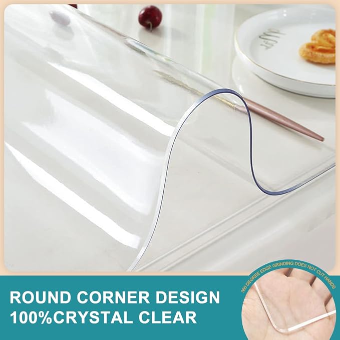 Clear Rectangle Desk Protector - Image 5